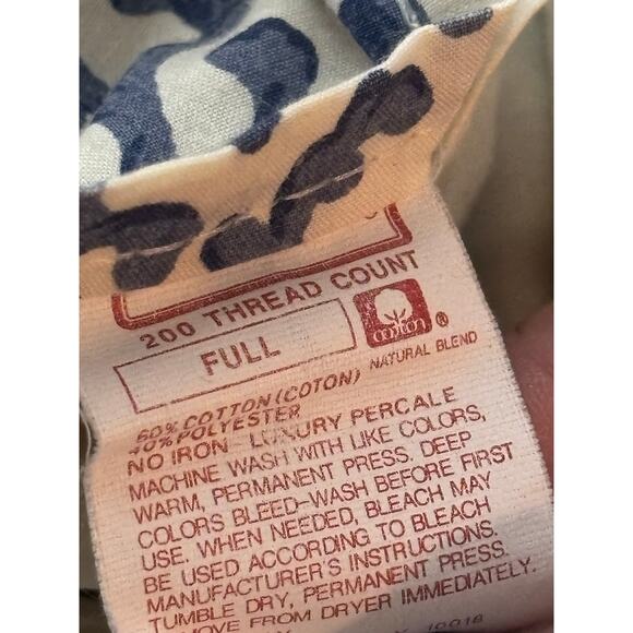 Waverly Full Flat Sheet Savoy 200 Thread Count Blue & White The Savoy Bluebell - Picture 3 of 4